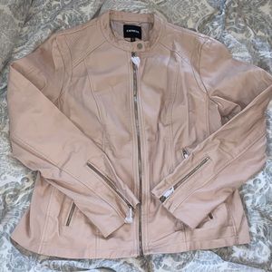 Express blush faux leather moto jacket XL